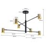 SNOW gold 6x50W GU10 stropné svietidlo Light Prestige