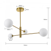 Zlatá závesná lampa DORADO 4x40W G9 od Light Prestige