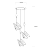 MARIPOSA zlatá 3xLED závesná lampa Light Prestige LP-1715/3P