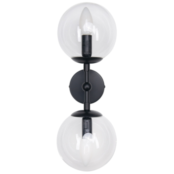 Nástenné svietidlo DORADO čierne transparentné 2x40W E14 Light Prestige