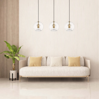 ARETTE zlatá 3x40W E27 závesná lampa Svetlo Prestige