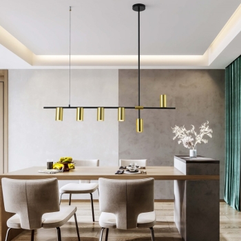 ARIZONA závesná lampa čierna/zlatá 6x40W GU10 Light Prestige