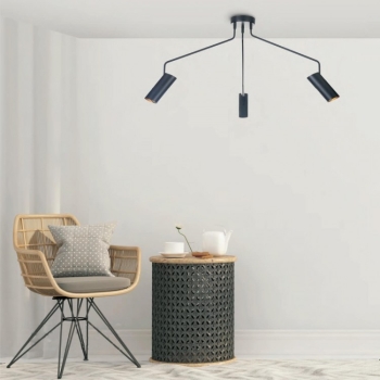 FUTURO čierna 3x35W GU10 závesná lampa Svetlo Prestige