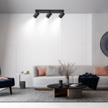 SNOW čierna 3x50W GU10 stropná lampa Light Prestige