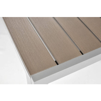 MODENA hliníkový záhradný stôl pre 6 osôb 150 x 90 cm - strieborný