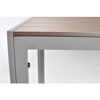 MODENA hliníkový záhradný stôl pre 6 osôb 150 x 90 cm - strieborný
