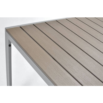 MODENA hliníkový záhradný stôl pre 6 osôb 150 x 90 cm - strieborný