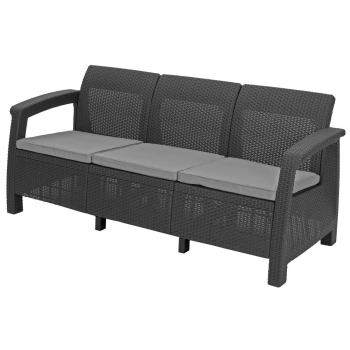 CORFU Max Love Seat 3-miestna záhradná pohovka - grafitová