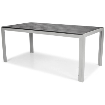 Veľký záhradný stôl pre 8 osôb z hliníka MODENA 180 x 90 cm - čierny
