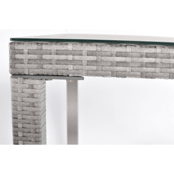 Technorattanový záhradný stôl pre 6 osôb MALAGA 150 x 90 cm - sivý