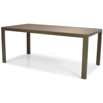 Veľký záhradný stôl pre 8 osôb z hliníka MODENA 180 x 90 cm - hnedý