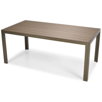 Veľký záhradný stôl pre 8 osôb z hliníka MODENA 180 x 90 cm - hnedý