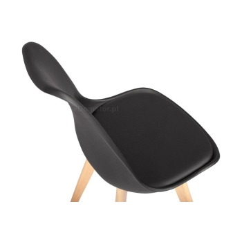 DSW DAW Eames BOLONIA jedálenská stolička - čierna s vankúšom