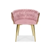 Pletené velúrové glamour kreslo ROSA  - púdrovo ružové
