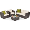 4-miestny záhradný set z technorattanu MALAGA SET - hnedý
