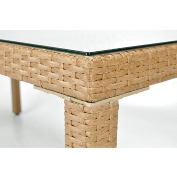 Technorattanový záhradný stôl MALAGA 180 x 90 cm - béžový