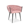 Pletená glamour stolička ROSA  - čierna a púdrovo ružová