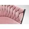 Pletená glamour stolička ROSA  - čierna a púdrovo ružová