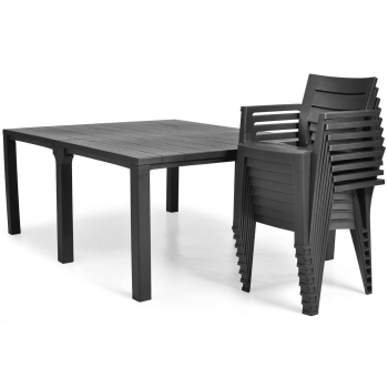 Záhradný jedálenský set pre 10 osôb JULIE - grafit