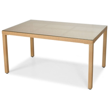 Technorattan záhradný set 6 miestny stôl MALAGA 150 cm - béžový