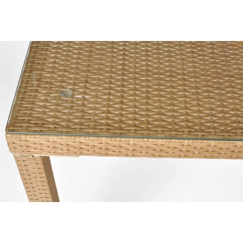Technorattan záhradný set 6 miestny stôl MALAGA 150 cm - béžový