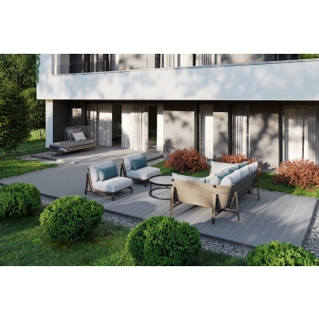 BERGDECK PURE sivá kompozitná palubovka, kartáčovaná 240 × 15 × 2,5 cm