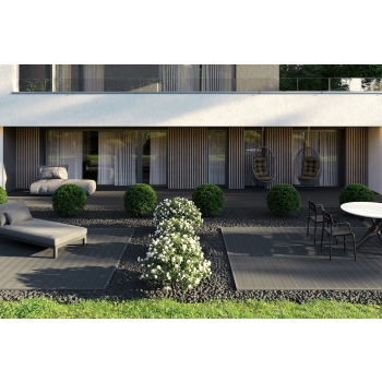 BERGDECK PURE Grafitová kompozitná palubovka, kartáčovaná 240 × 15 × 2,5 cm