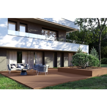Kompozitná palubovka BERGDECK PURE Chestnut, brúsená 240 × 15 × 2,5 cm