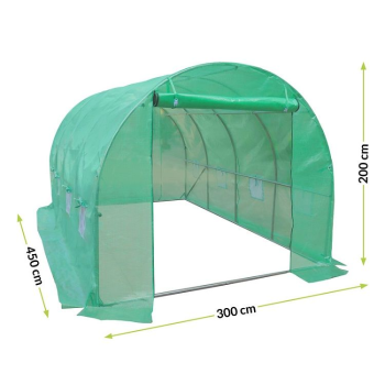 Záhradný tunel 3,0 x 4,5 x 2,0 m - 13,5m2 zelený