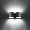 Nástenné svietidlo ORBIS 2 sivé 2x40W G9 Sollux Lighting