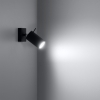 Nástenné svietidlo RING čierne s vypínačom 1x40W GU10 Sollux Lighting