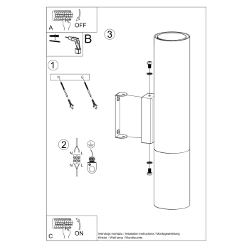 Nástenné svietidlo LOOPEZ čierne/zlaté 2x40W GU10 Sollux Lighting