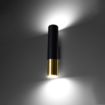 Nástenné svietidlo LOOPEZ čierne/zlaté 2x40W GU10 Sollux Lighting