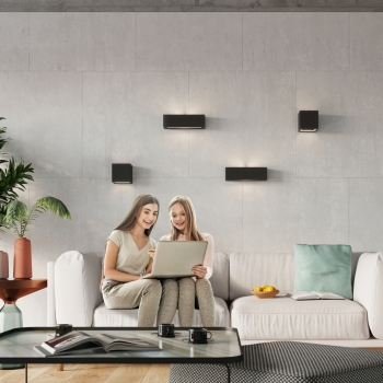 Keramická nástenná lampa VEGA čierna 1x60W E27 Sollux Lighting