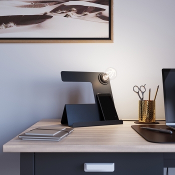 Stolná lampa INCLINE čierna 1x60W E27 Sollux Lighting