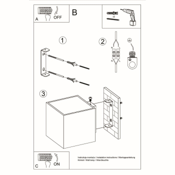 Nástenné svietidlo QUAD concrete 1x40W G9 Sollux Lighting