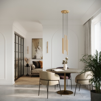 Nástenné svietidlo PASTELO 2 zlaté 2x8W G9 Sollux Lighting