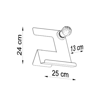 Stolná lampa INCLINE čierna 1x60W E27 Sollux Lighting