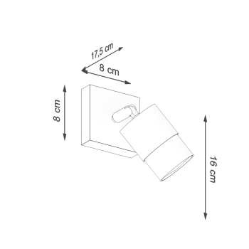 NERO nástenné svietidlo čierne/chróm 1x40W GU10 Sollux Lighting