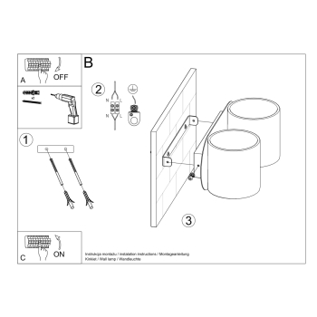 Nástenné svietidlo ORBIS 2 biele 2x40W G9 Sollux Lighting