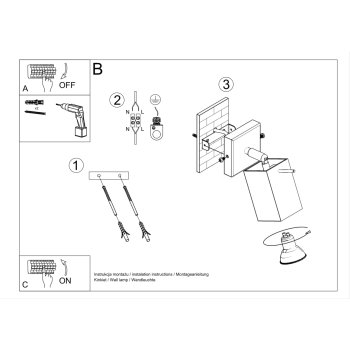 Nástenné svietidlo MERIDA čierne 1x40W GU10 Sollux Lighting