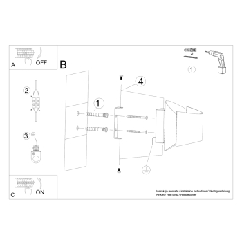 Nástenné svietidlo TONI čierne 1x8W G9 Sollux Lighting