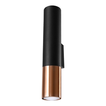 Nástenné svietidlo LOOPEZ čierna/medená 2x40W GU10 Sollux Lighting