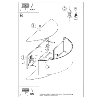 Nástenné svietidlo SKALA biele 2x60W E27 Sollux Lighting