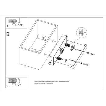 Nástenné svietidlo QUAD MAXI biele 2x40W G9 Sollux Lighting