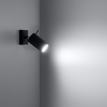 Nástenné svietidlo RING čierne s vypínačom 1x40W GU10 Sollux Lighting