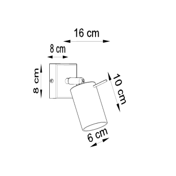 Nástenné svietidlo RING čierne s vypínačom 1x40W GU10 Sollux Lighting