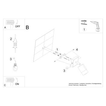 NERO nástenné svietidlo čierne/chróm 1x40W GU10 Sollux Lighting