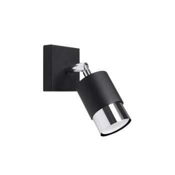 NERO nástenné svietidlo čierne/chróm 1x40W GU10 Sollux Lighting