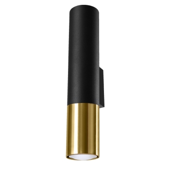 Nástenné svietidlo LOOPEZ čierne/zlaté 2x40W GU10 Sollux Lighting